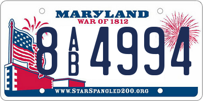 MD license plate 8AB4994