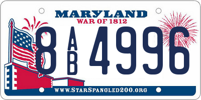 MD license plate 8AB4996