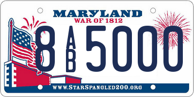 MD license plate 8AB5000