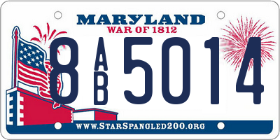 MD license plate 8AB5014