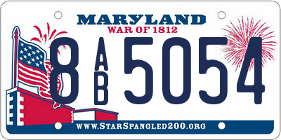 MD license plate 8AB5054