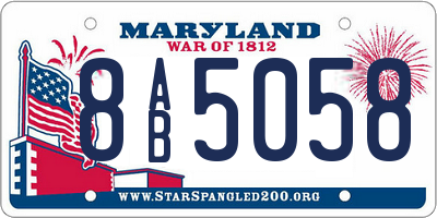 MD license plate 8AB5058