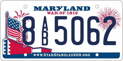 MD license plate 8AB5062
