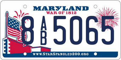 MD license plate 8AB5065
