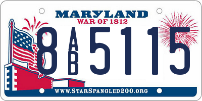 MD license plate 8AB5115