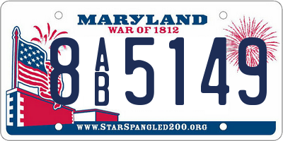 MD license plate 8AB5149