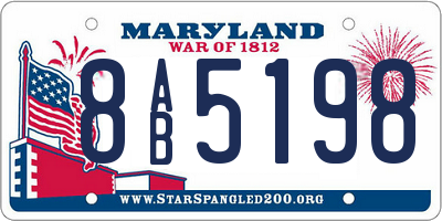 MD license plate 8AB5198