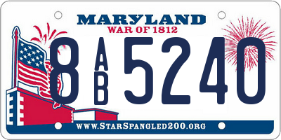 MD license plate 8AB5240