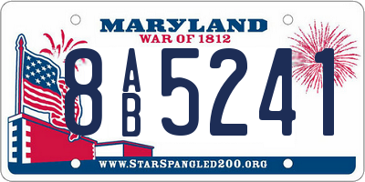 MD license plate 8AB5241