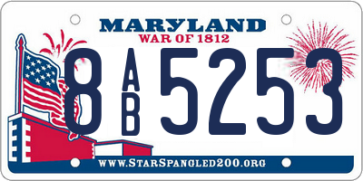 MD license plate 8AB5253