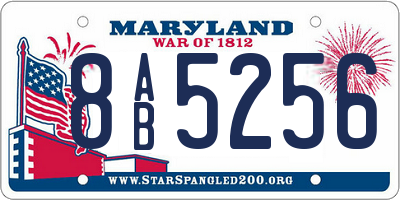 MD license plate 8AB5256