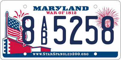 MD license plate 8AB5258