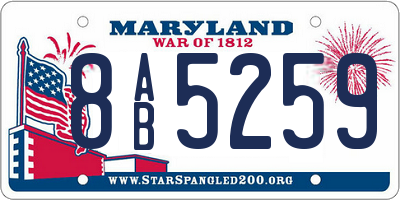 MD license plate 8AB5259
