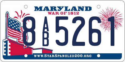MD license plate 8AB5261