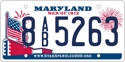 MD license plate 8AB5263