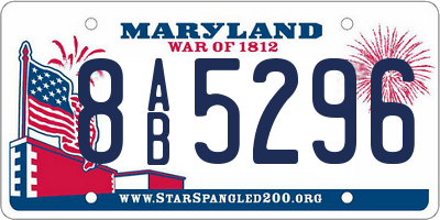MD license plate 8AB5296