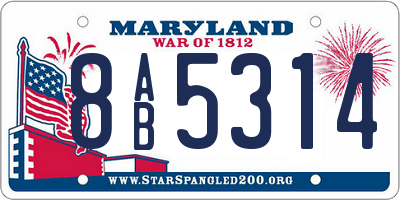 MD license plate 8AB5314
