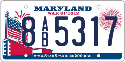 MD license plate 8AB5317