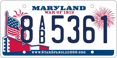 MD license plate 8AB5361