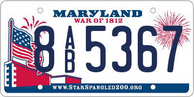 MD license plate 8AB5367