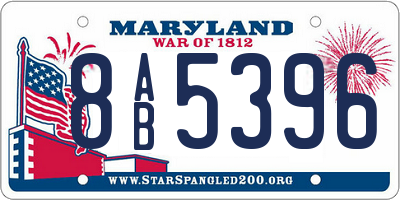 MD license plate 8AB5396
