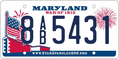 MD license plate 8AB5431