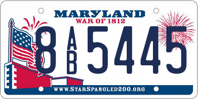 MD license plate 8AB5445