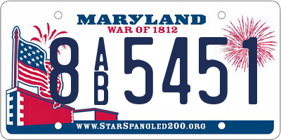 MD license plate 8AB5451