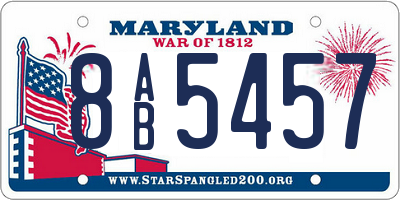 MD license plate 8AB5457