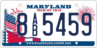 MD license plate 8AB5459
