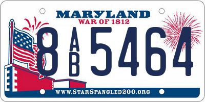 MD license plate 8AB5464