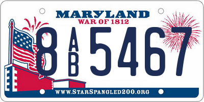 MD license plate 8AB5467