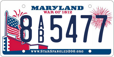 MD license plate 8AB5477