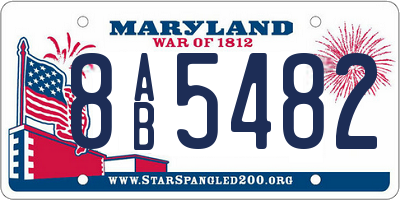 MD license plate 8AB5482