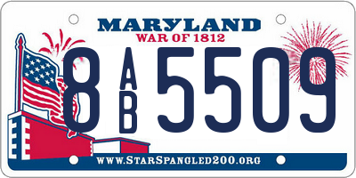 MD license plate 8AB5509