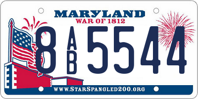 MD license plate 8AB5544