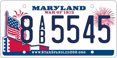 MD license plate 8AB5545