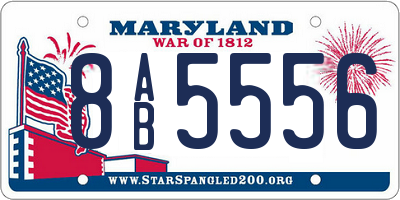 MD license plate 8AB5556