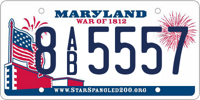 MD license plate 8AB5557