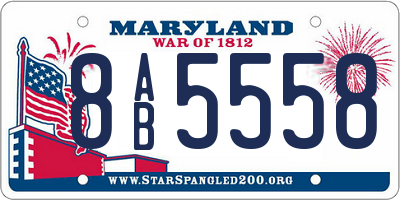 MD license plate 8AB5558