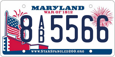 MD license plate 8AB5566