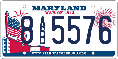 MD license plate 8AB5576