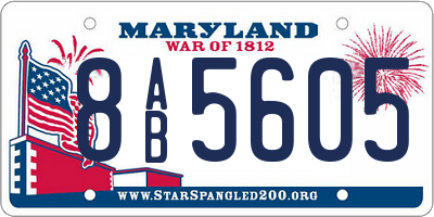 MD license plate 8AB5605
