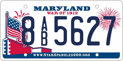 MD license plate 8AB5627