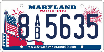 MD license plate 8AB5635