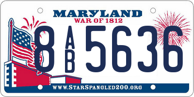 MD license plate 8AB5636