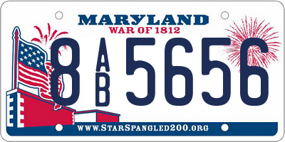 MD license plate 8AB5656