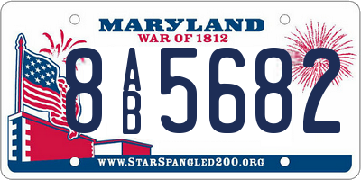 MD license plate 8AB5682