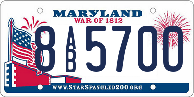 MD license plate 8AB5700