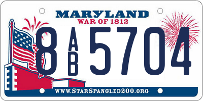 MD license plate 8AB5704